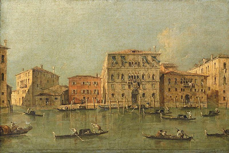 Francesco Guardi View of the Palazzo Loredan dell'Ambasciatore on the Grand Canal, Venice, Spain oil painting art